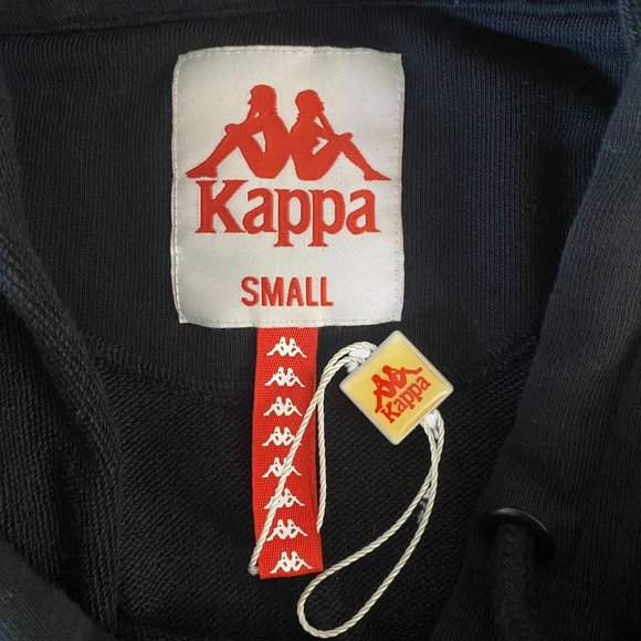 Kappa Logo Hoodie Mens Size Small Black And Green Graphic Long Sleeve Sweatshirt - Picture 10 of 13